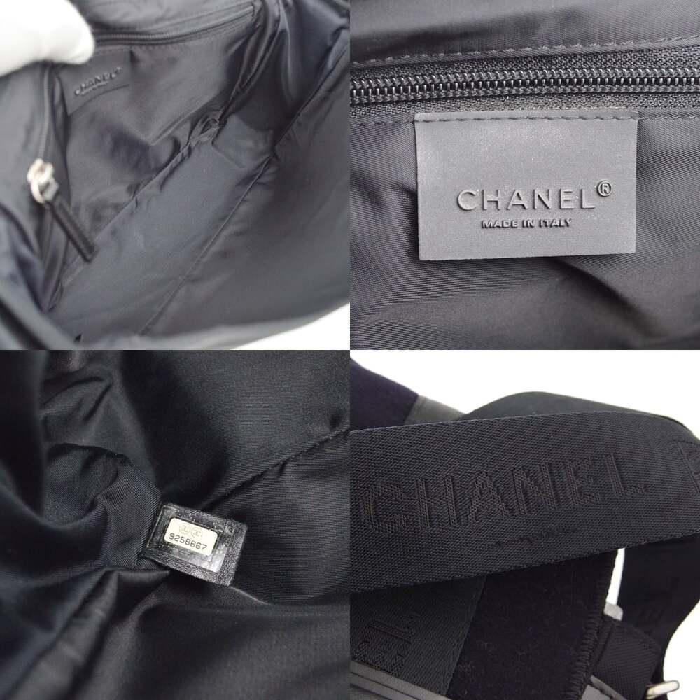 Chanel Nylon Sport Line Flap Wool Messenger Bag Black - Picture 3 of 4